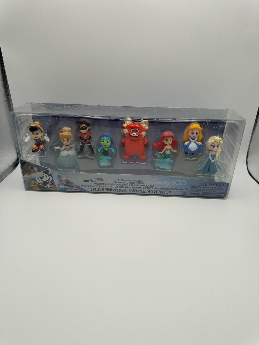Disney 8-Piece Mini Figure Set - Red, Blue, Green, Yellow, White